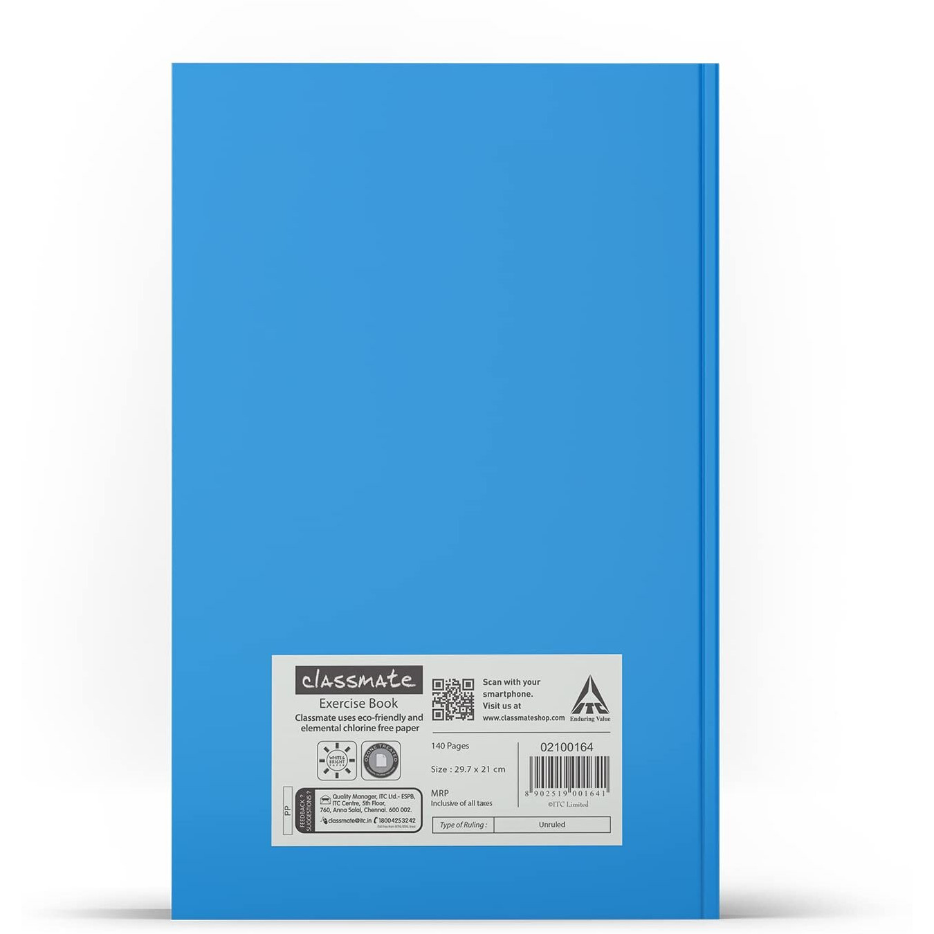 Classmate Pulse PP Cover Longbooks,A4 size, Unruled,140 Pages (Pack of 6)