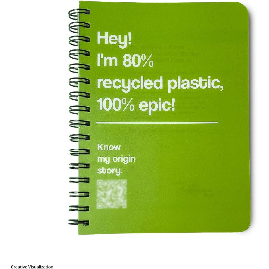 Paperkraft Green Impression | Recyclet PET - Wiro Binding Notebook - Single Line, 160 Pages, 148 Mm X 210 Mm