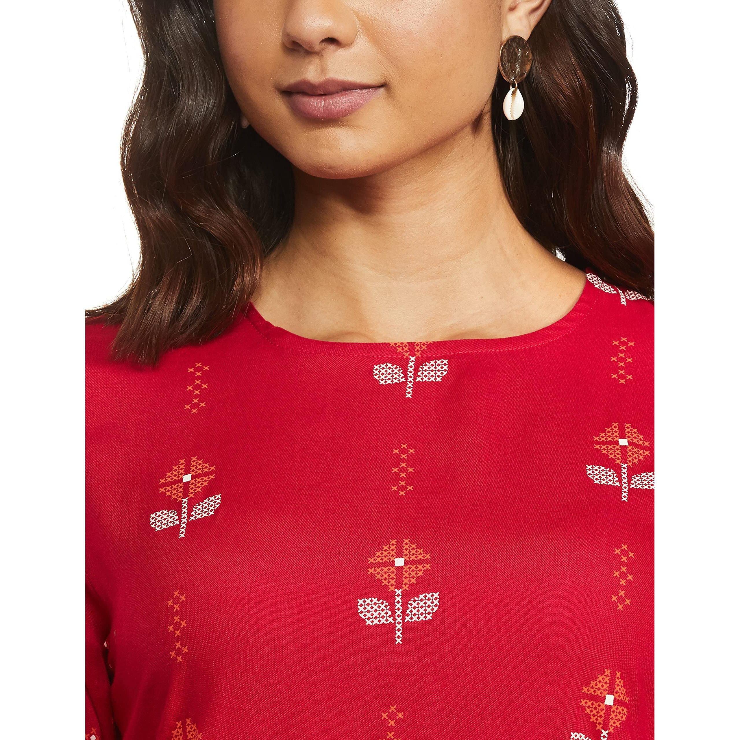 Max Rayon Women's Printed Straight Kurta (Daamsp20Cr21Fuchsia)_M