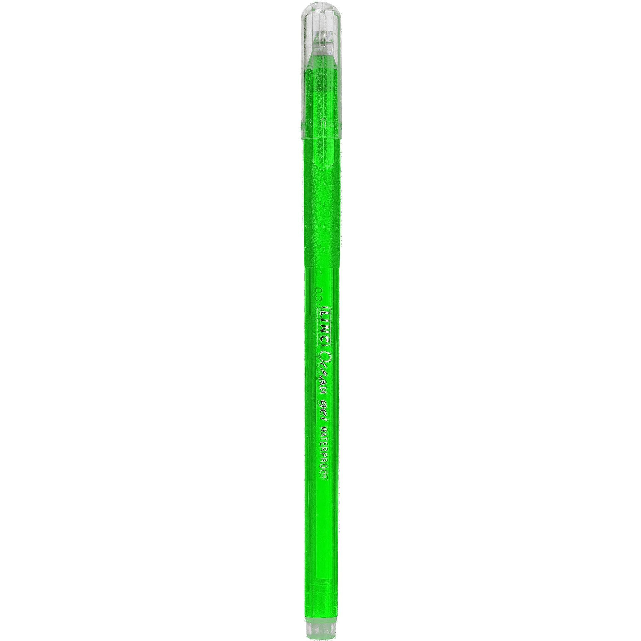 Linc Ocean Classic 0.55mm Gel Pen | Green Ink | Set Of 10