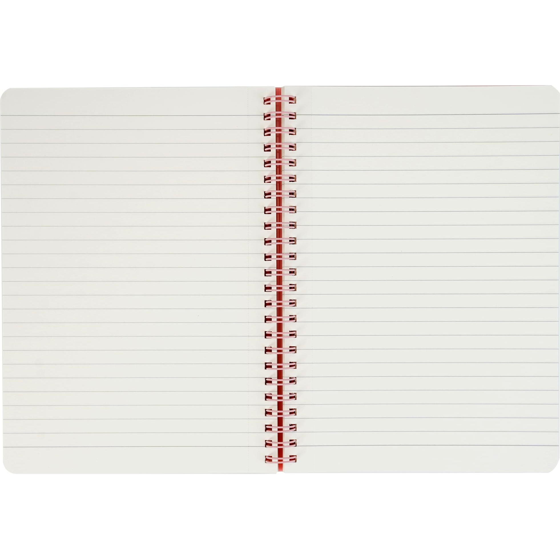 Brustro Notes A5 Size, 1 Subject Ruled Notebook, 80 Sheets / 160 Pages, 70 GSM Ivory Paper, Blush Cover, Wiro Bound Design, Rounded Corners, Micro-Perforated Sheets with One Convenient PP Pocket