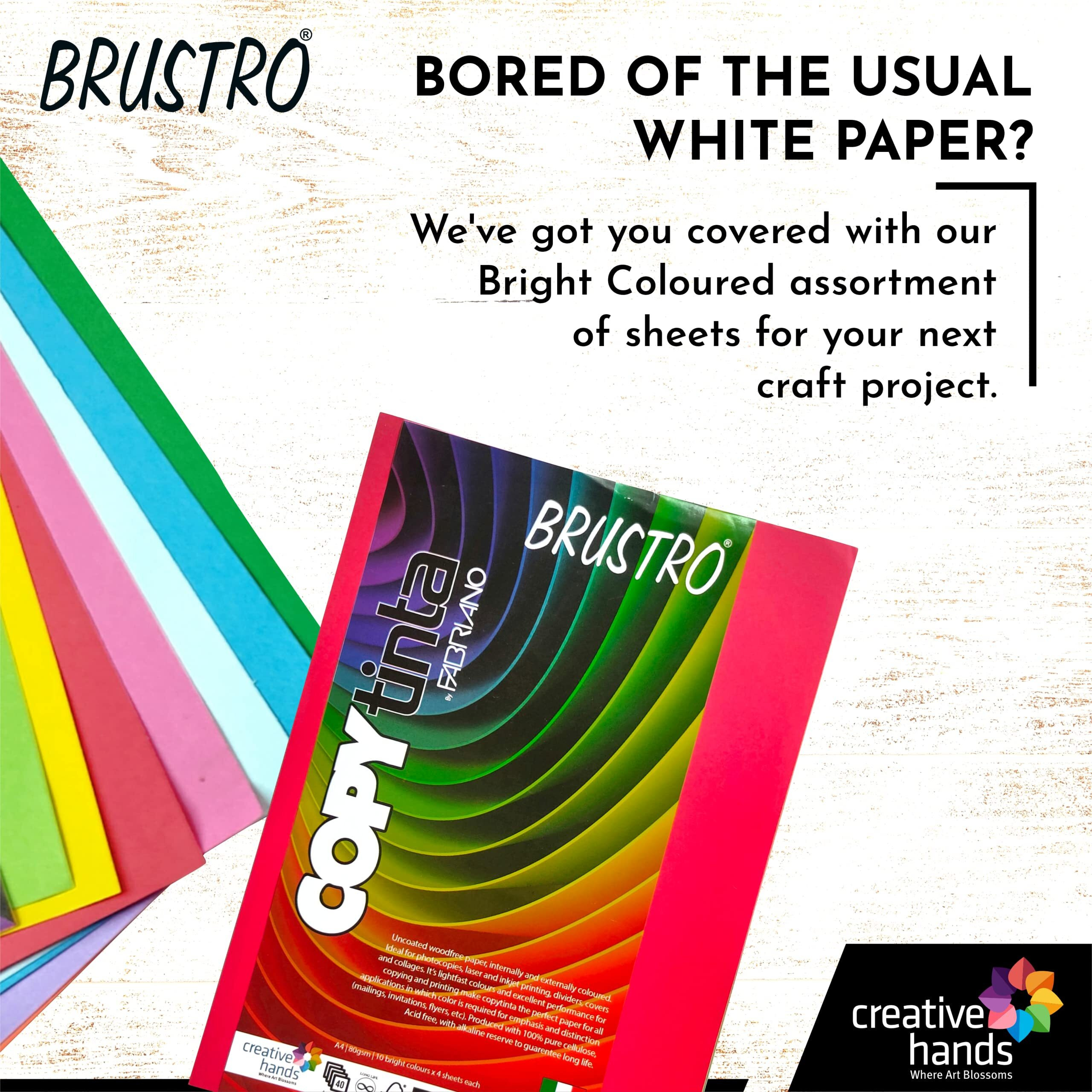BRUSTRO Copytinta Coloured Craft Paper A4 Size 80 GSM Mint Blue Shade (CIELO), 30 Sheets Pack. Double Side Coloured for Office Printing, Art, Origami, Craft.