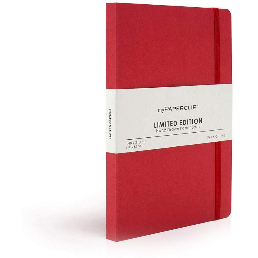 myPAPERCLIP Limited Edition Notebook, A5 (148 x 210 mm, 5 .83 x 8.27 in.) Plain LEP192A5-P - Ruby