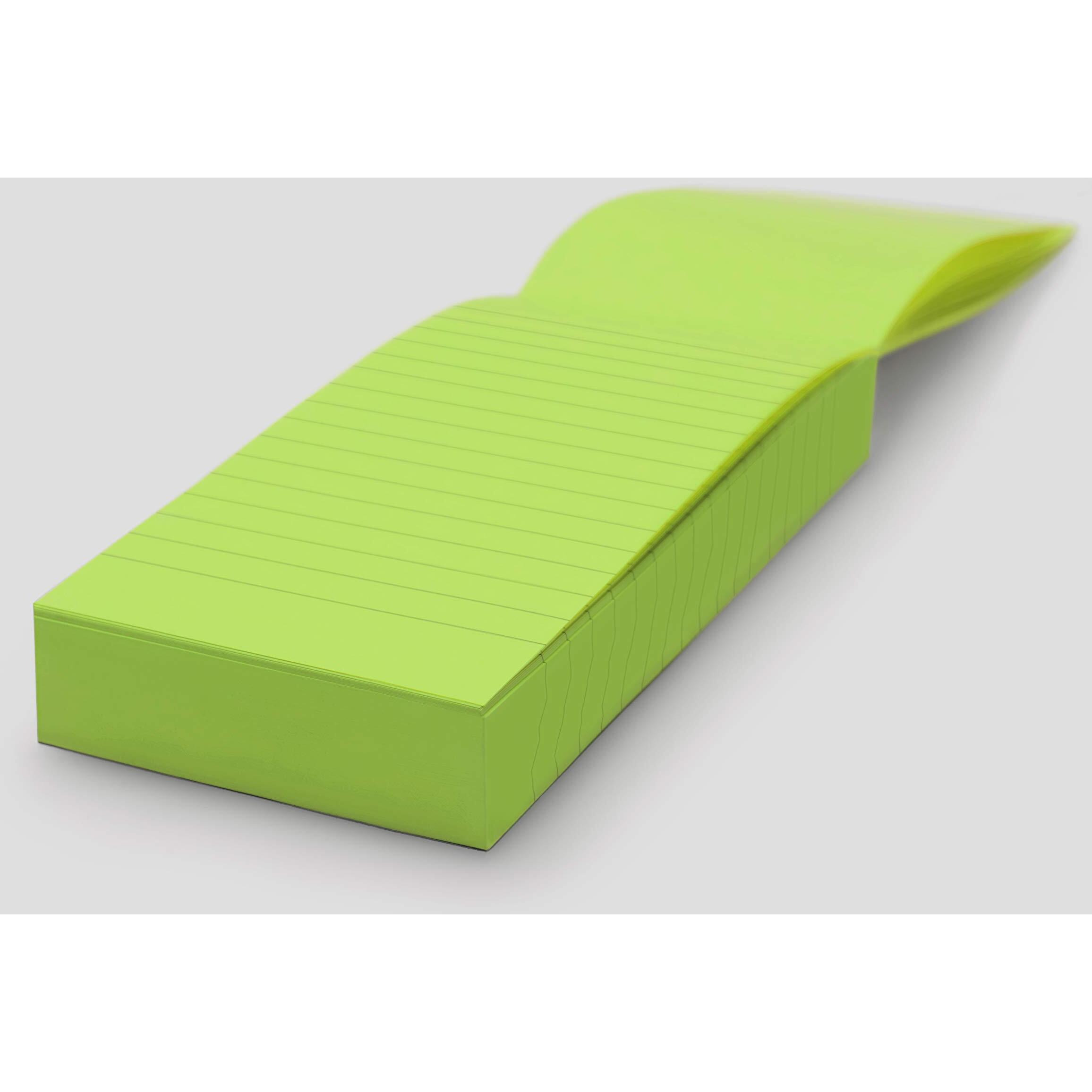 myPAPERCLIP Coloured Memo Block | Uncoated Colour | Use For Any Work Station To Record Notes & Checklist | A6 (4.13 x 5.83 in.), Color Ruled, 250 Color Sheets, 75/80 GSM, Green, Pack of 1