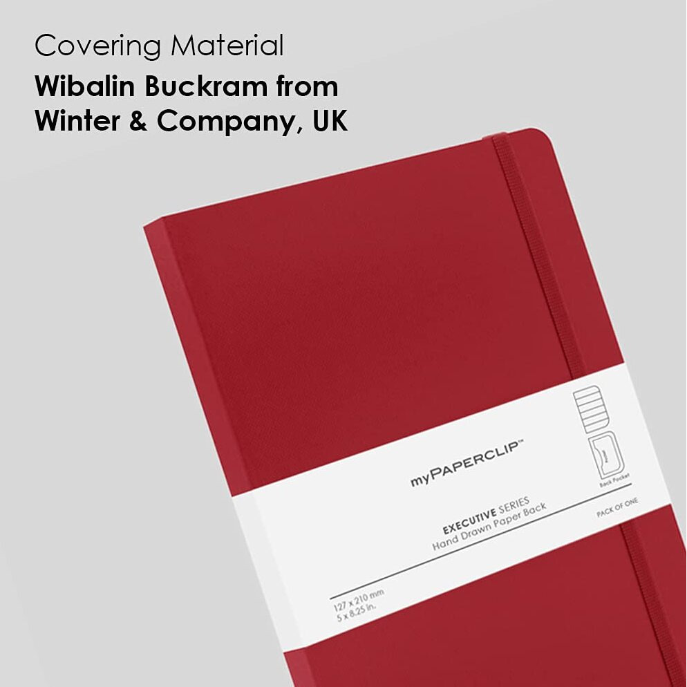 myPAPERCLIP Executive Series Notebook, Medium (127 x 210mm, 5 x 8.25 in.) Ruled, ESX192M-R Red