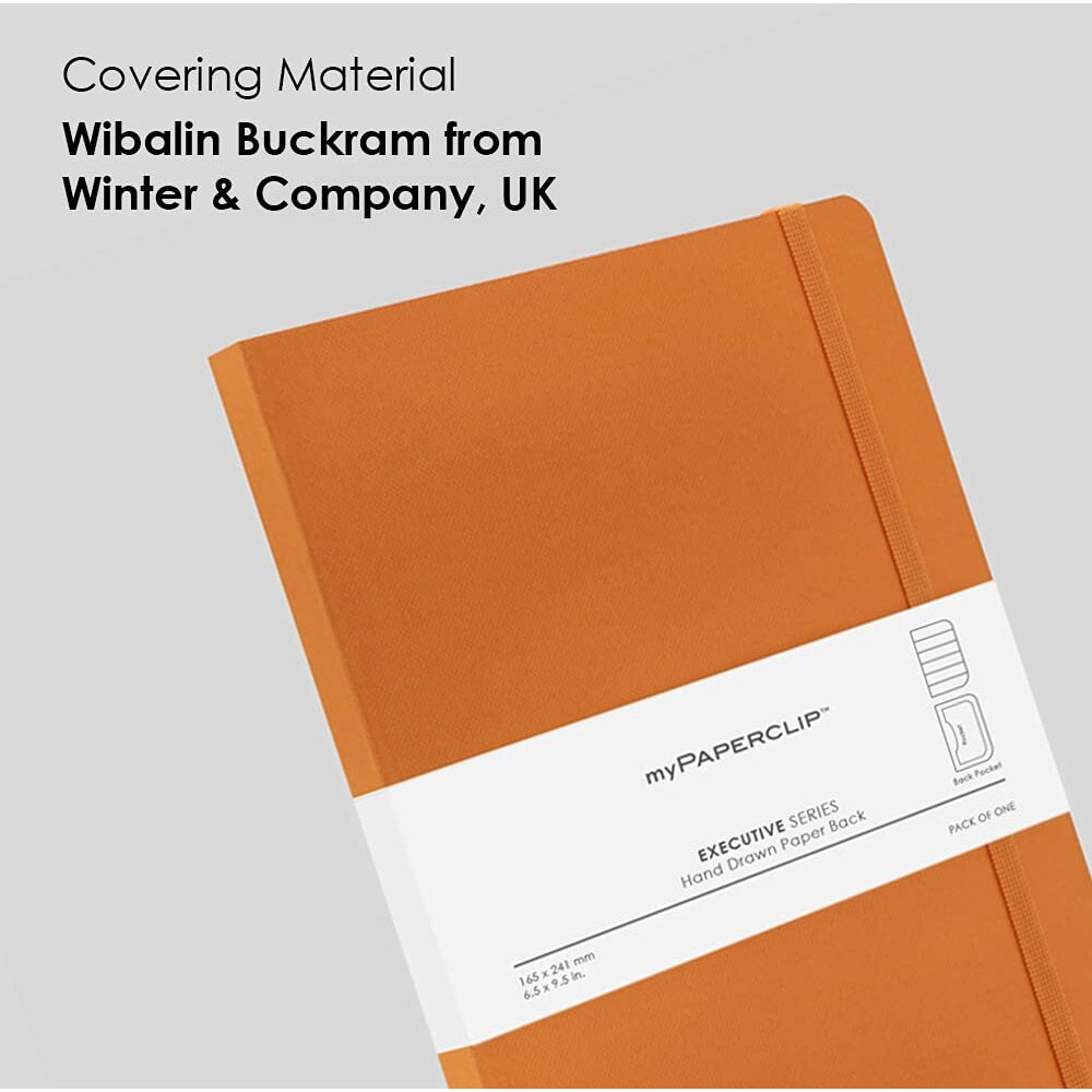 myPAPERCLIP Executive Series Notebook, A5 (148x 210mm, 5.83 x 8.27 in.) Ruled, ESX192A5-R Orange