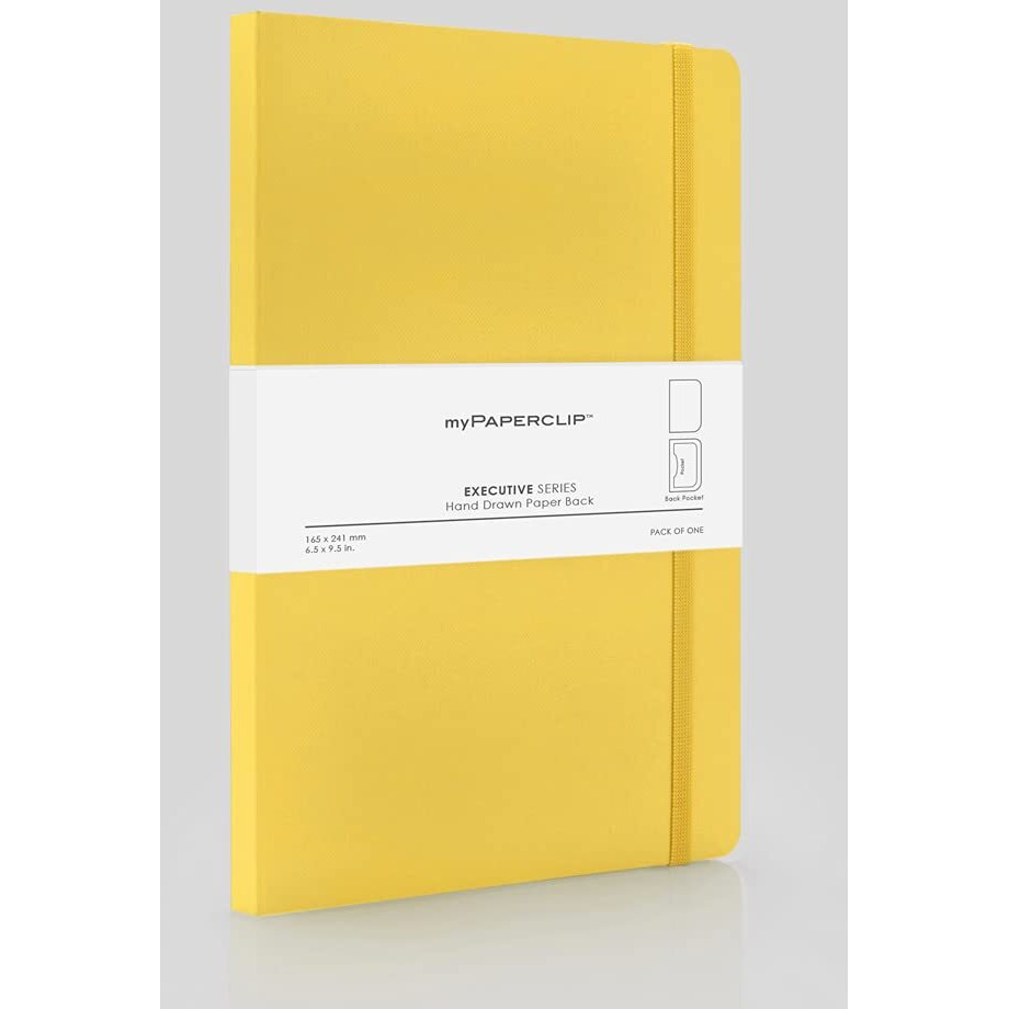 myPAPERCLIP Executive Series Notebook, Large (165 x 241 mm, 6.5 x 9.5 in.) Plain, ESX192L-P Yellow