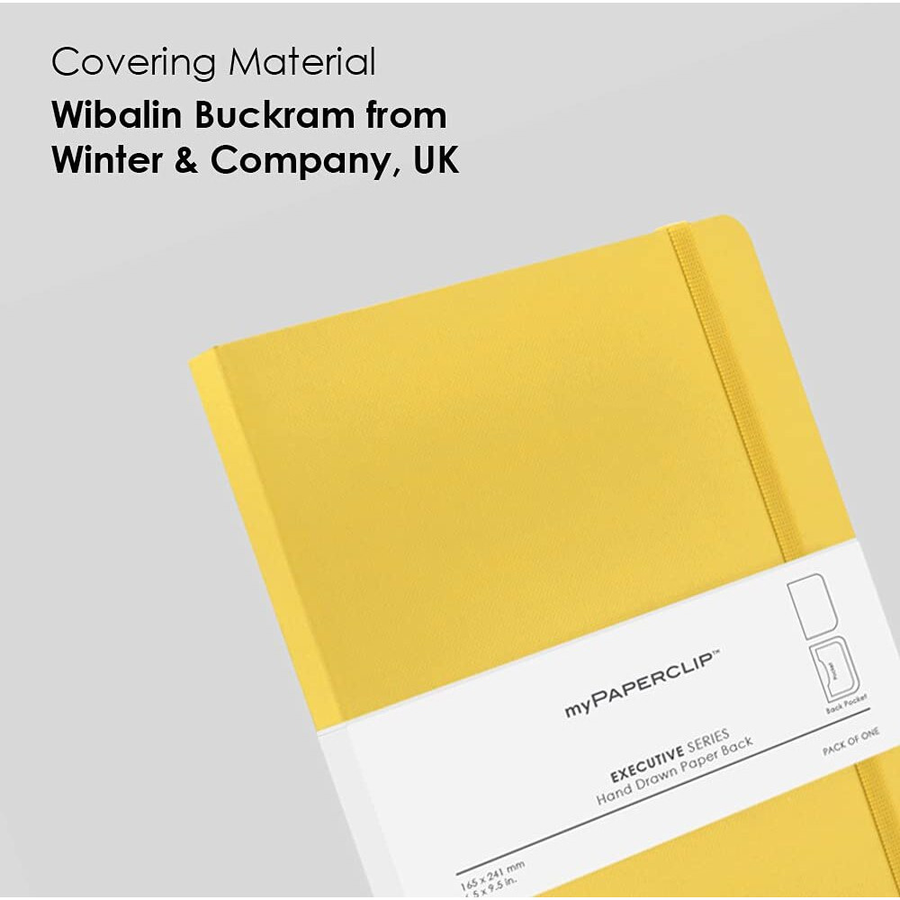 myPAPERCLIP Executive Series Notebook, Large (165 x 241 mm, 6.5 x 9.5 in.) Plain, ESX192L-P Yellow
