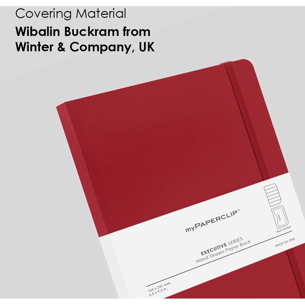 myPAPERCLIP Executive Series Notebook, Large (165 x 241 mm, 6.5 x 9.5 in.) Ruled, ESX192L-R Red