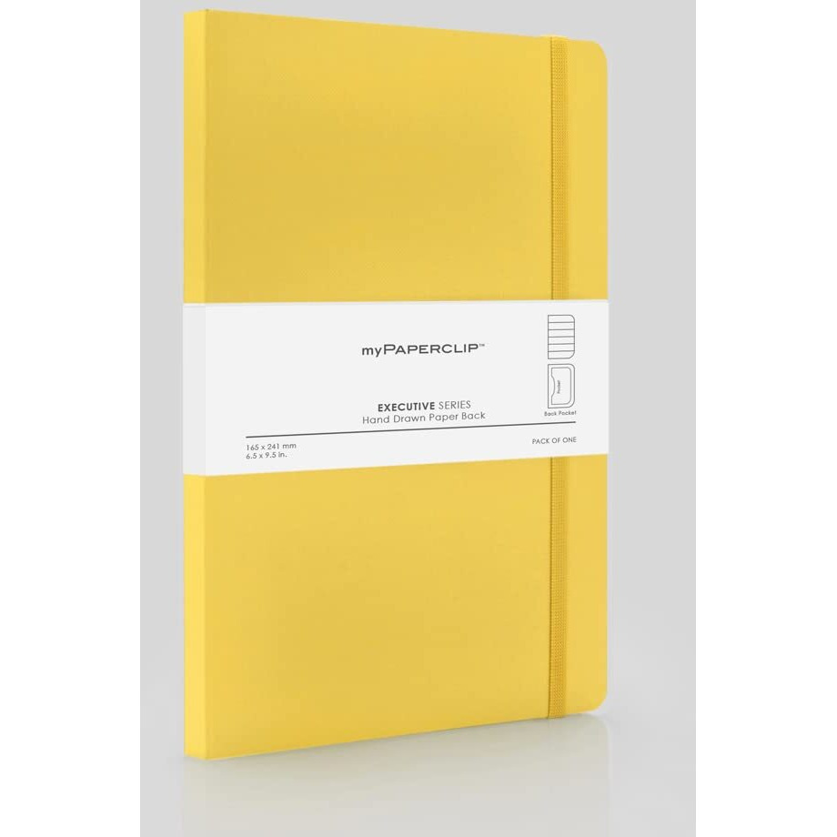 myPAPERCLIP Executive Series Notebook, Large (165 x 241 mm, 6.5 x 9.5 in.) Ruled, ESX192L-R Yellow