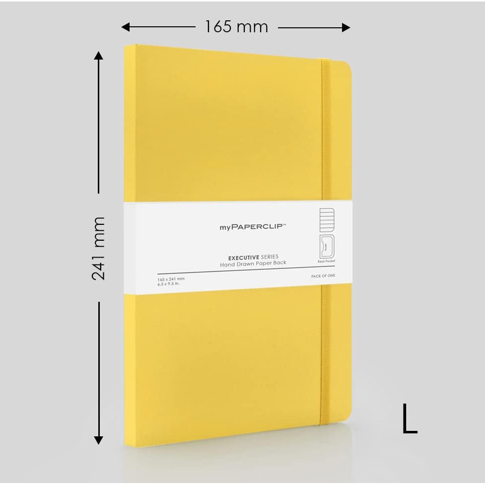 myPAPERCLIP Executive Series Notebook, Large (165 x 241 mm, 6.5 x 9.5 in.) Ruled, ESX192L-R Yellow