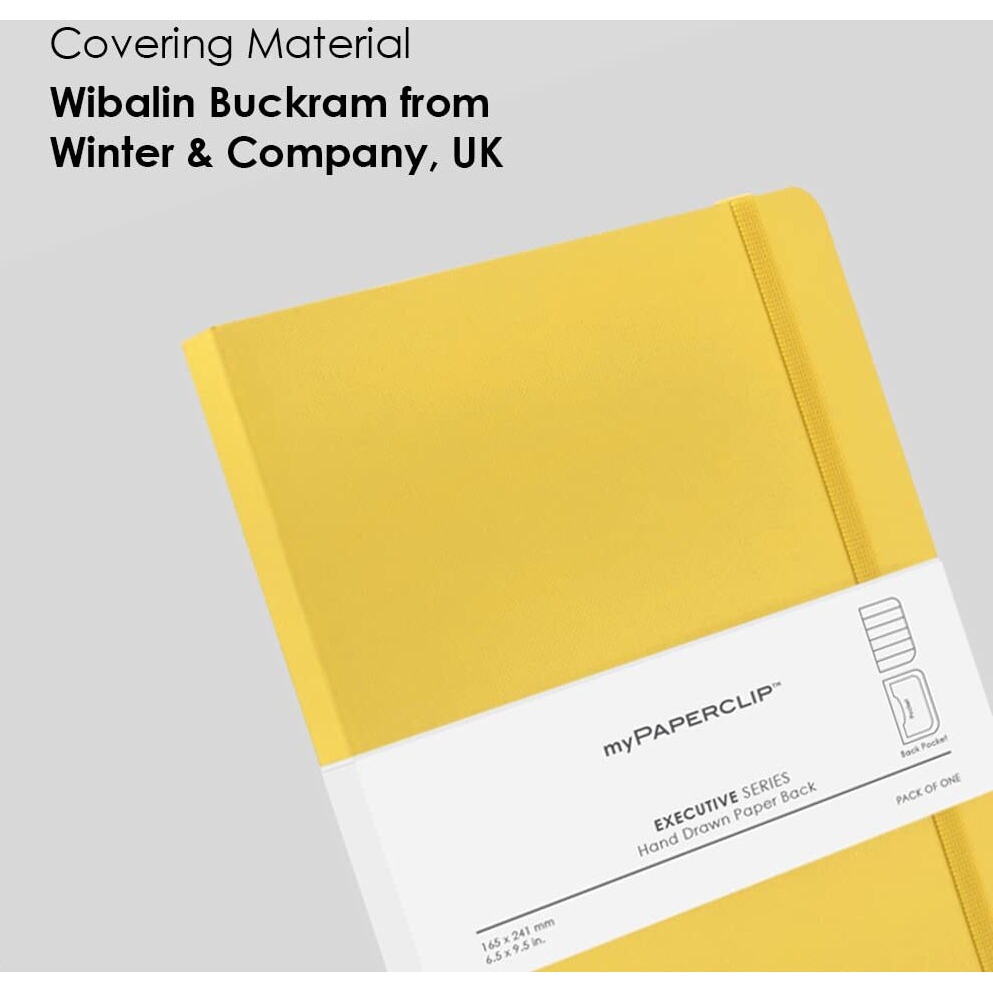 myPAPERCLIP Executive Series Notebook, Large (165 x 241 mm, 6.5 x 9.5 in.) Ruled, ESX192L-R Yellow