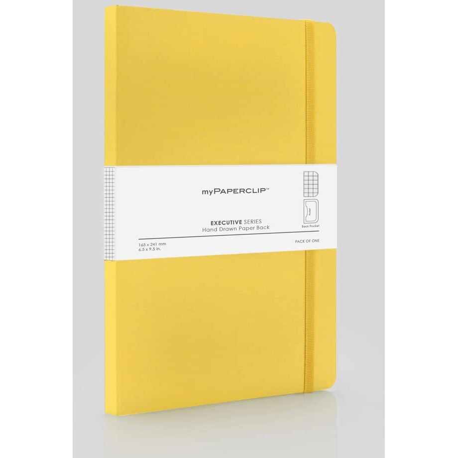myPAPERCLIP Executive Series Notebook, Large (165 x 241 mm, 6.5 x 9.5 in.) Checks, ESX192L-C Yellow