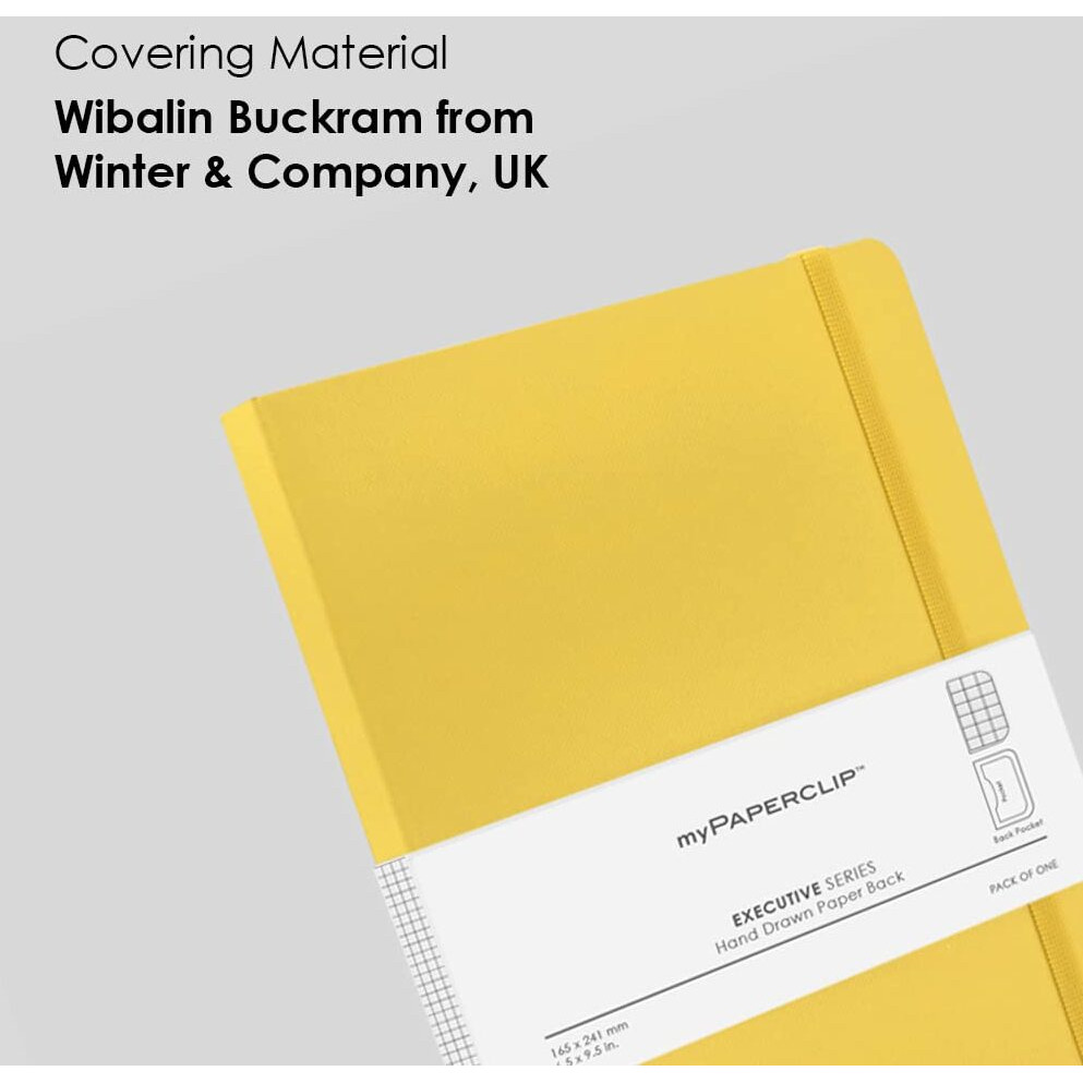 myPAPERCLIP Executive Series Notebook, Large (165 x 241 mm, 6.5 x 9.5 in.) Checks, ESX192L-C Yellow