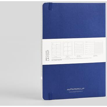 myPAPERCLIP 2025 Weekly Planner, Section Thread Bound, Hand Drawn Paper Back, A5 (148 x 210 mm, 5.83 x 8.27 in), BlueBerry