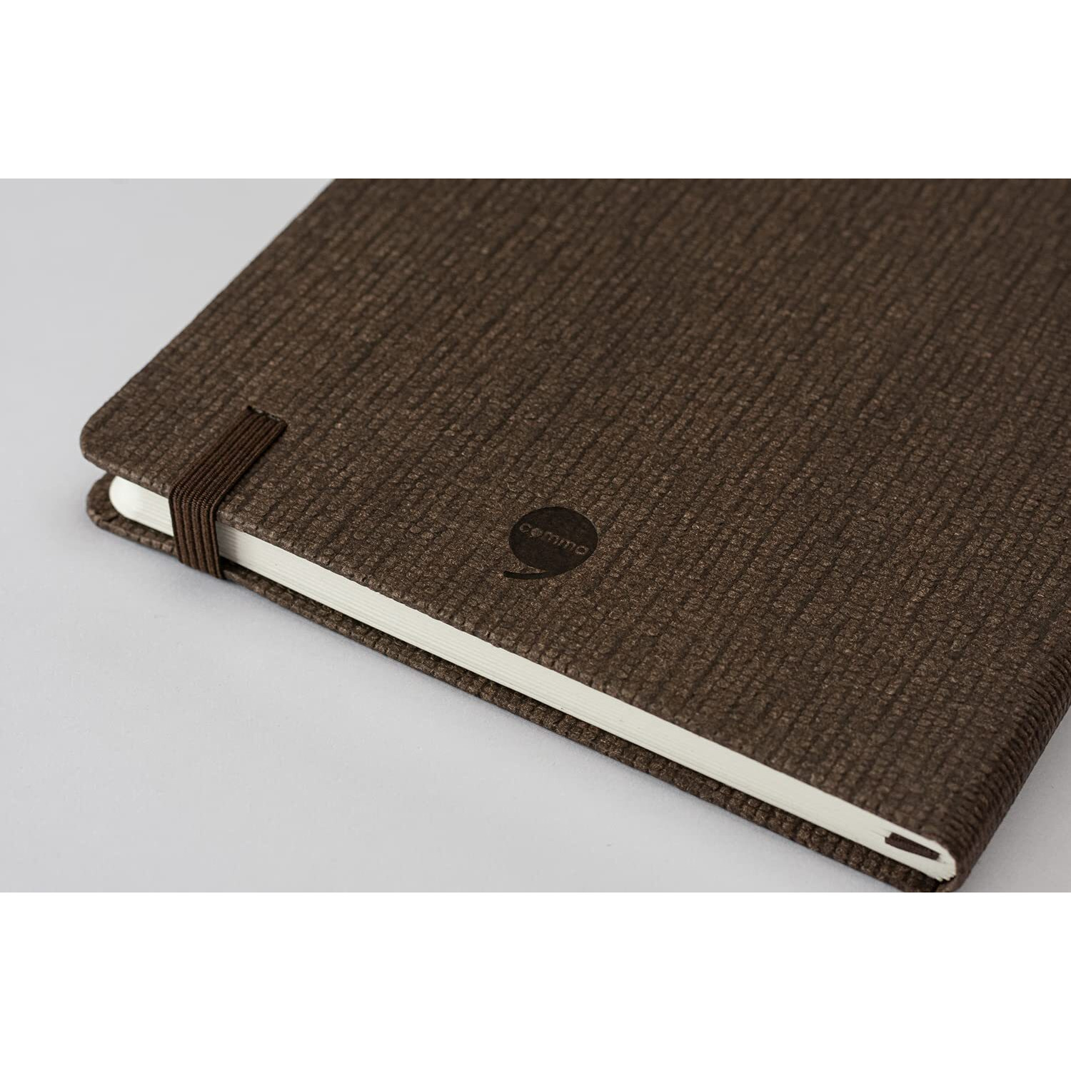 COMMA Abaca  A5 Size  Hard Bound Notebook with Elastic Band Closure & Pen Loop  192 Pages  80gsm Natural Shade Paper  Textured Cover Material  (Chocolate Brown)