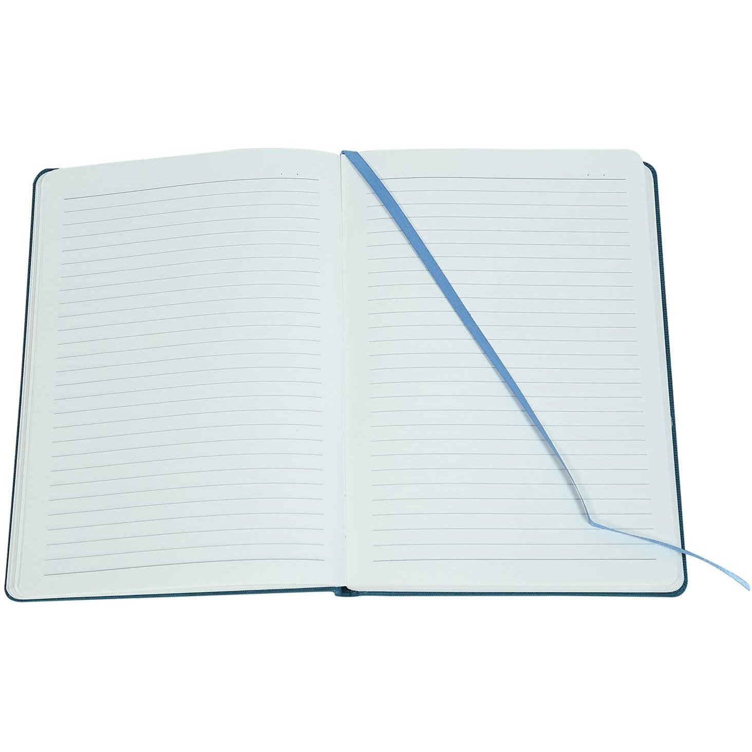 Comma Regina  A5 Size  Hard Bound Notebook with a Horizontal Elastic Band Closure  192 Pages  80gsm Natural Shade Paper  Fabric Cover Material  (Peacock Blue)