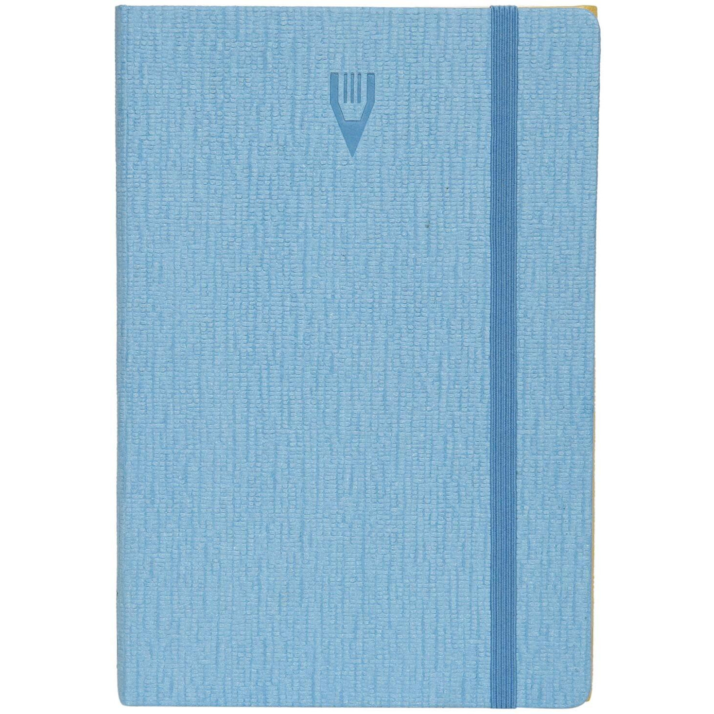COMMA Flip  A5 Size  Notebook + Sketchbook  Double Sided Opening with Elastic Band Closure  120 Ruled + 120 Plain Pages  80gsm Natural Shade Paper  Textured Cover Material  (Sky Blue + Yellow)
