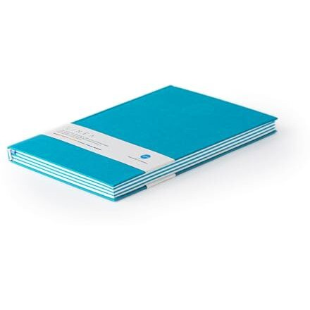 COMMA Linea | A5 size Hard Bound Notebook | 96 Coloured & 128 Natural Shade Unruled Pages of 80gsm Paper (Aqua Blue)