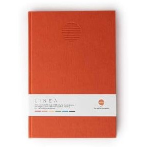 COMMA Linea | A5 size Hard Bound Notebook | 96 Coloured & 128 Natural Shade Unruled Pages of 80gsm Paper (Rust)