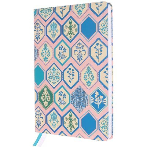 DOODLE Hard Bound Soft Foam Padded Hard Cover Paper Notebook | Compact A5 Size (8.25 x 5.7) | 160 Pages, 80 gsm | Flat Opening | Round Corners | Soft Foam Padding | 2 Bookmark Ribbons - Heritage Hues