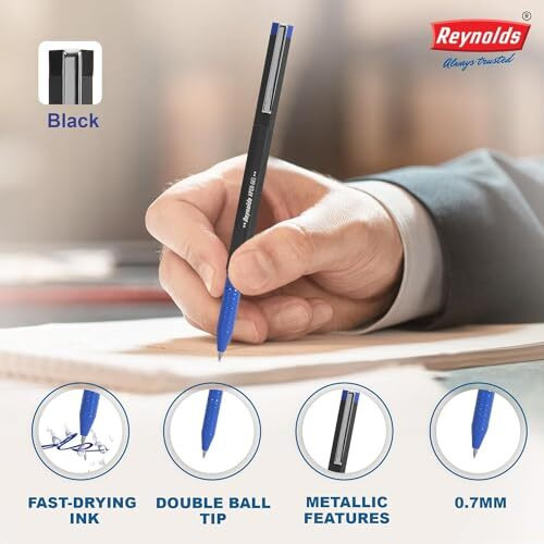 Reynolds APEX GEL 5 PEN BLISTER - BLUE | STYLISH METAL CLIP PREMIUM LOOK ROLLER PEN FOR MEN WOMEN STUDENTS & OFFICE PROFESSIONALS | REFILLABLE | SMOOTH & EFFORTLESS WRITING