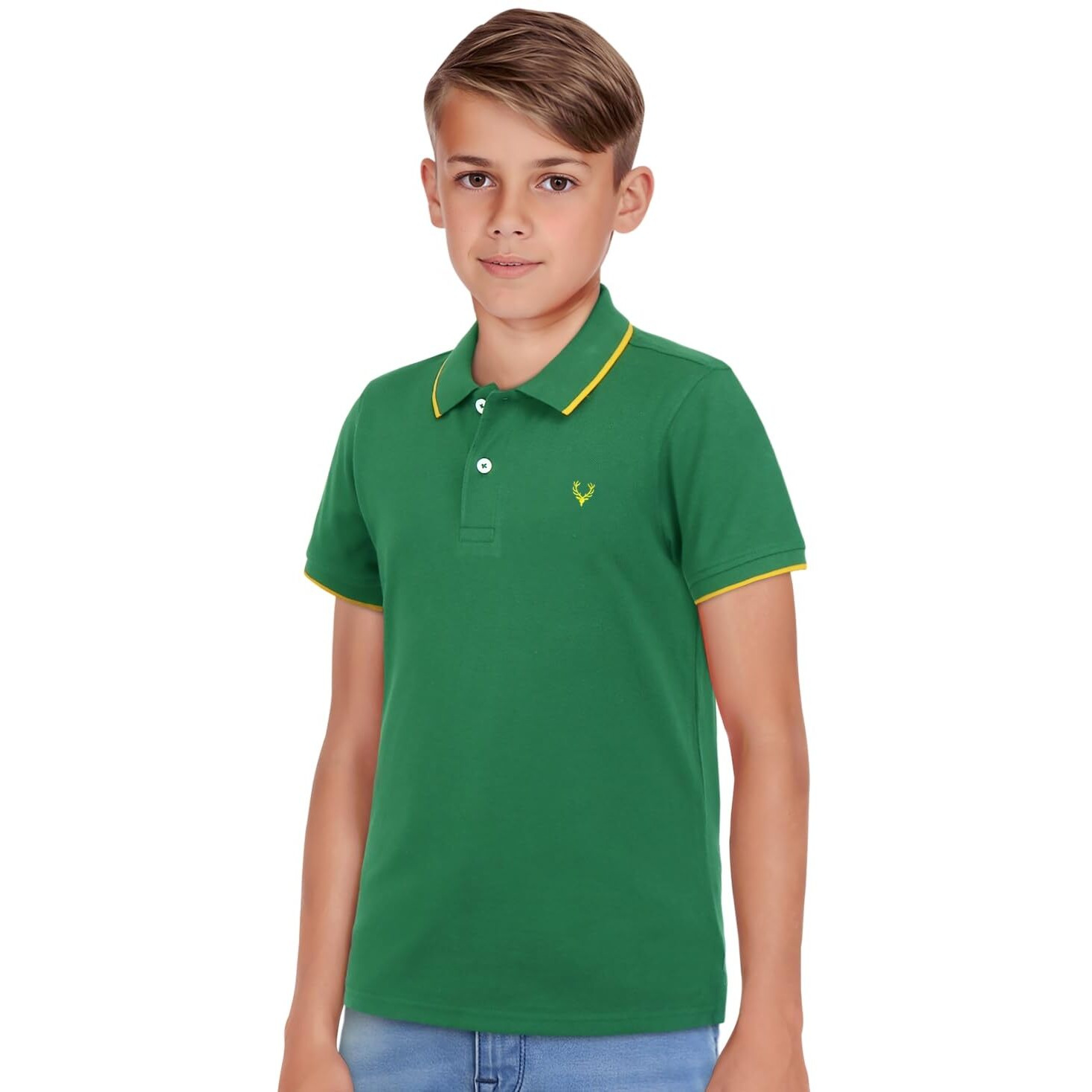 Allen Solly Kids Apparel Plain Regular T-Shirt (ABKPCRGF489110_Green 14 | 13-14 Years)