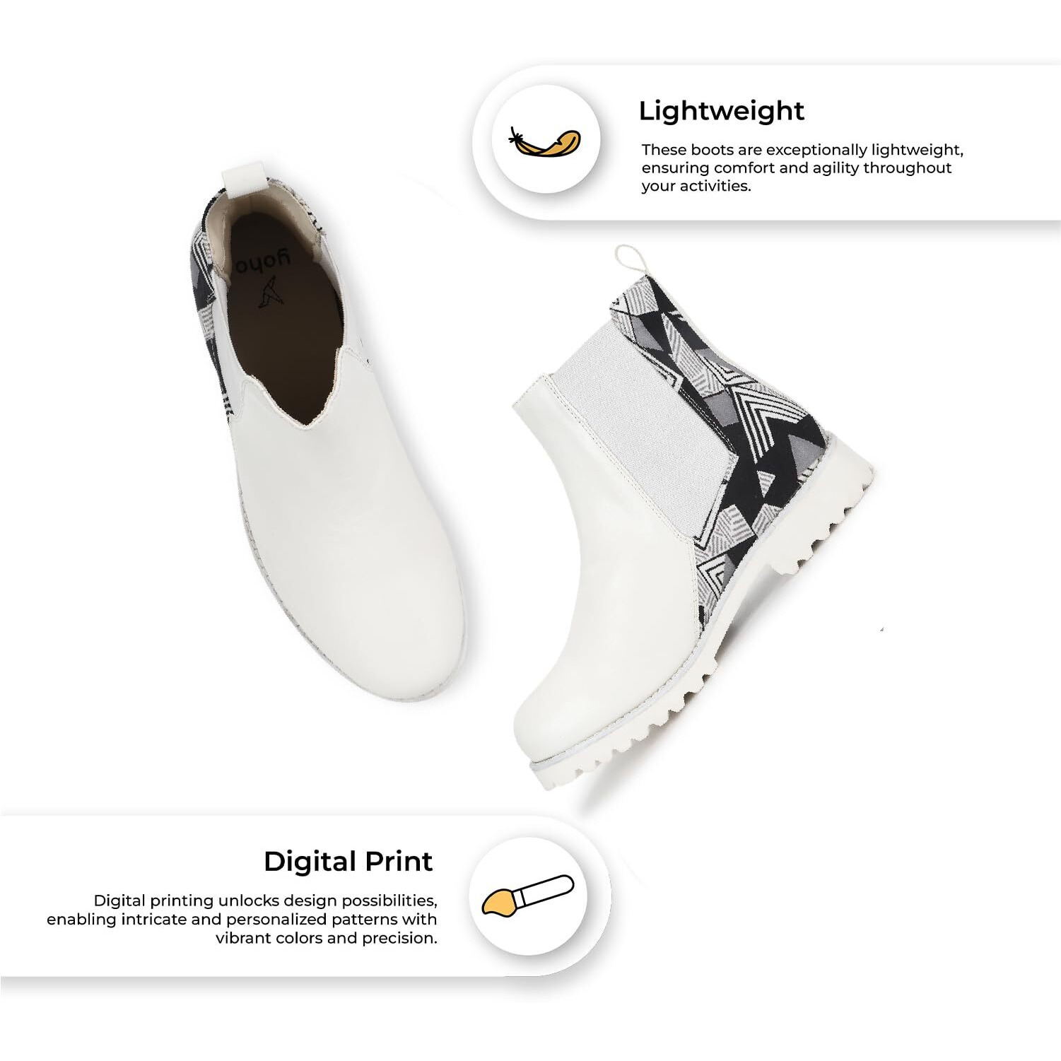 YOHO Women Printed Boots Stylish Comfortable Lightweight