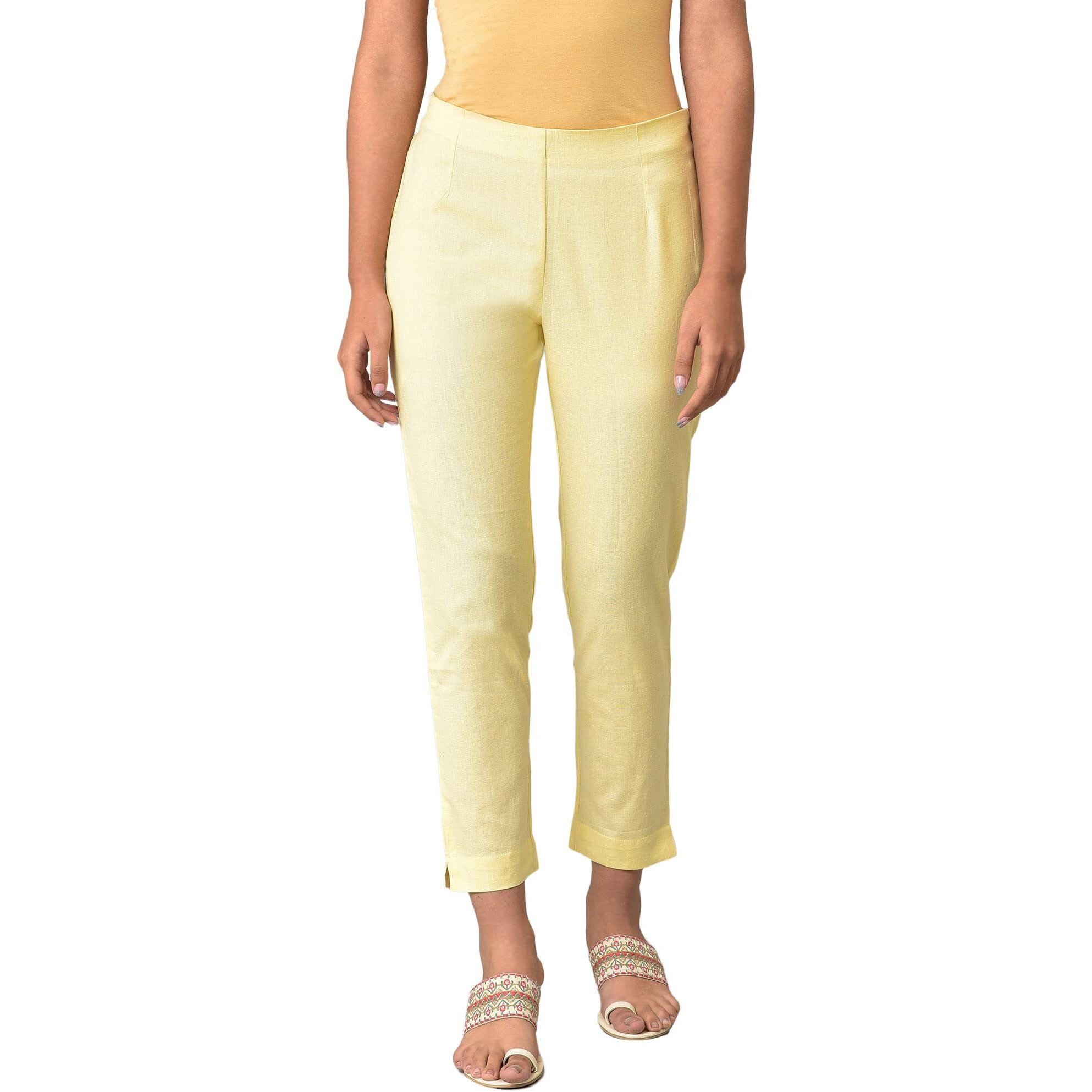 W Cotton Blend Strechable Slim Pants for Women | Cotton Blend Slim Pants for Women | Trousers for Women | W for Woman