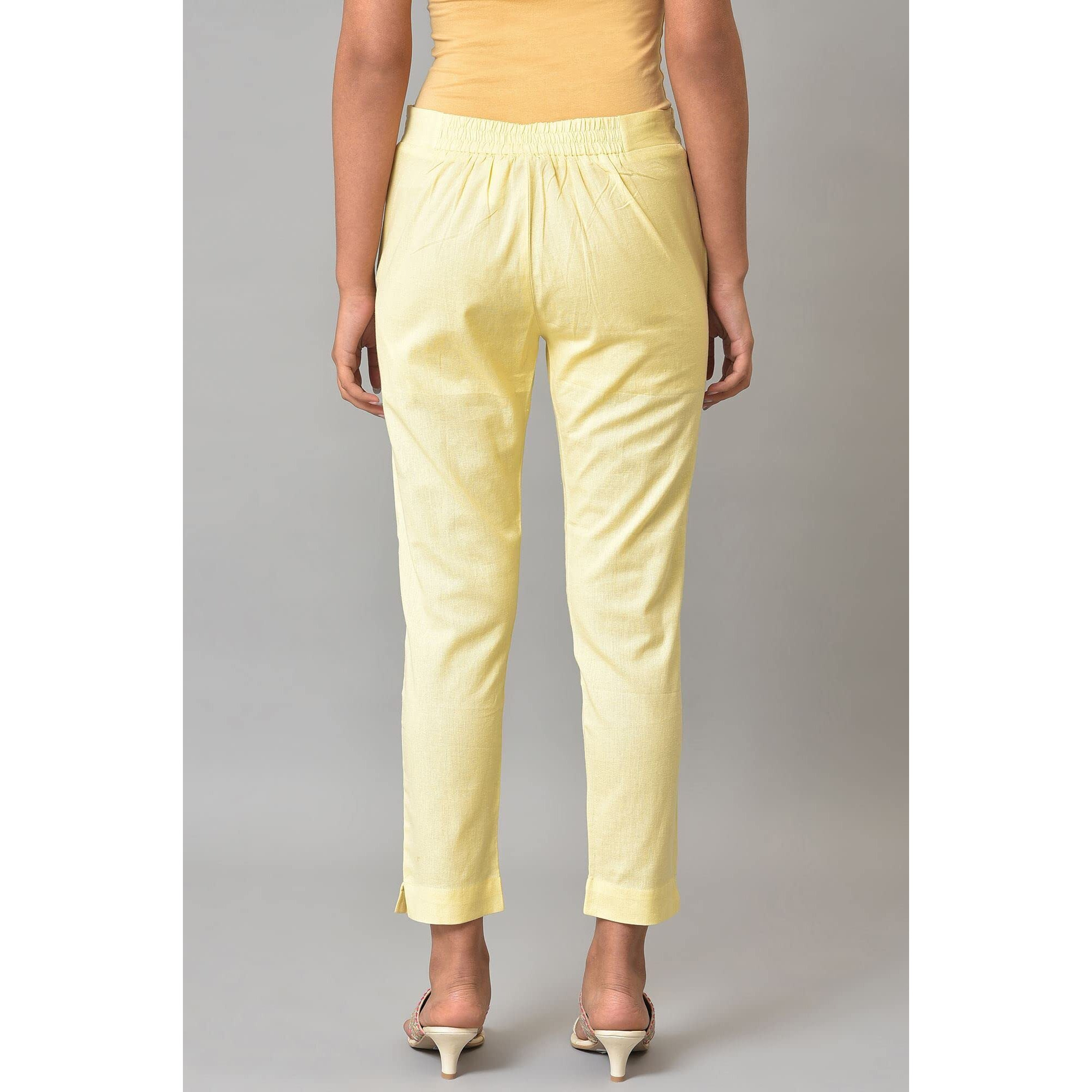 W Cotton Blend Strechable Slim Pants for Women | Cotton Blend Slim Pants for Women | Trousers for Women | W for Woman