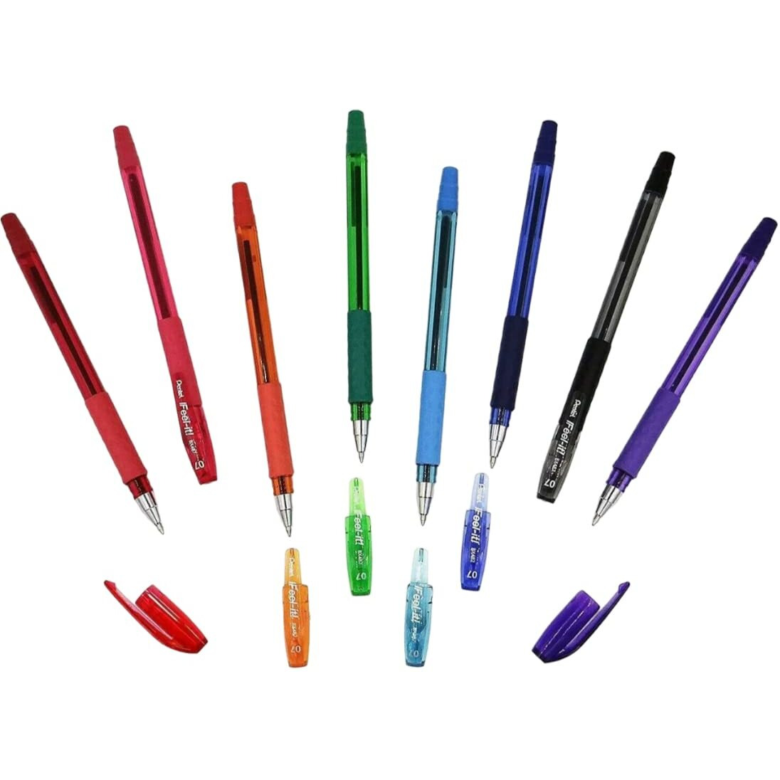 Pentel IFeeL-It 0.7 MM Medium Tip Ballpoint Pen | Low Viscosity Ink For Smooth Writing Feel | Rubber Grip For Comfortable Writing | Blue, Pack Of 10 (BX487)