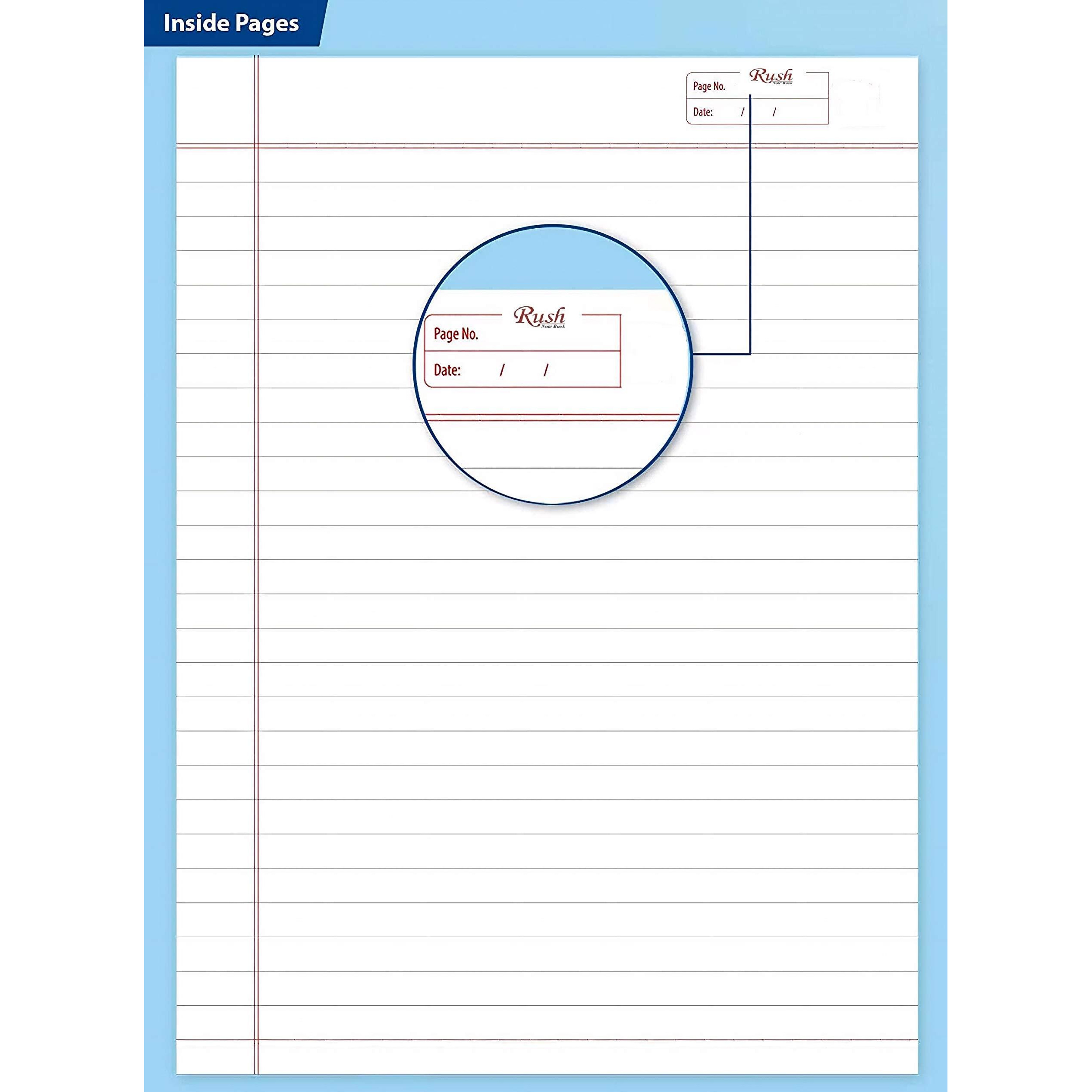 Rush 300 Pages Premium A4 Size Spiral Notebook Ruled - Spiral Register Notebooks for Students