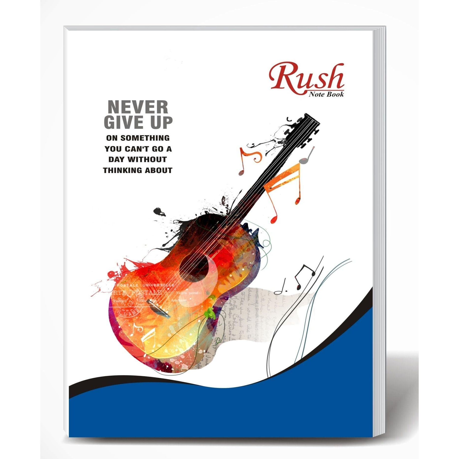 Rush 120 Pages (Pack of 4) Interleaf Notebook with English | One Side 4 Line Ruled and One Side Plane/Unruled Exercise King Size School Notebooks for Students | 240 x 180 MM