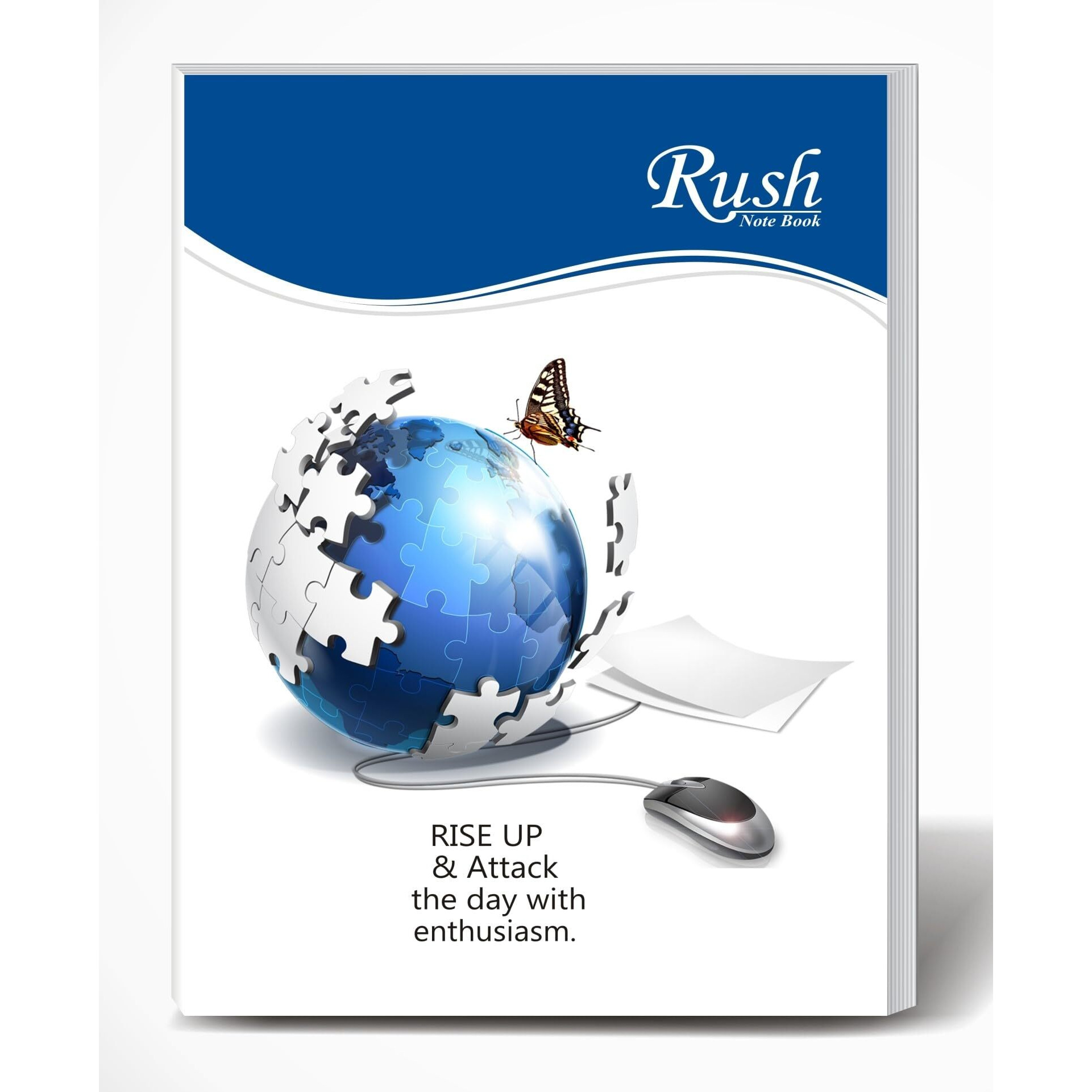 Rush 180 Pages (Pack of 4) Single Line Ruled Exercise King Size School Notebooks for Students | (180 Pages, Hindi) | 240 x 180 MM