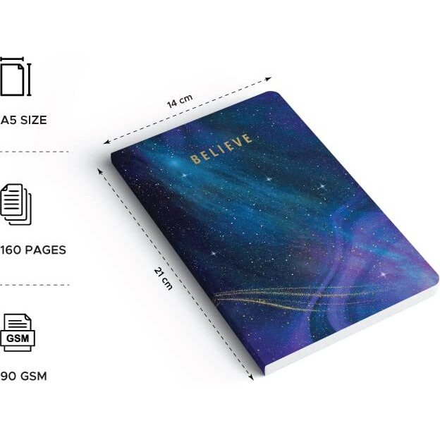 FACTOR NOTES A5 Notebook Ruled | 90 GSM | 160 Pages (Believe)
