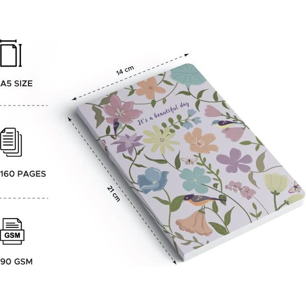 FACTOR NOTES A5 Notebook Ruled | 90 GSM | 160 Pages (Its a Beautiful Day)