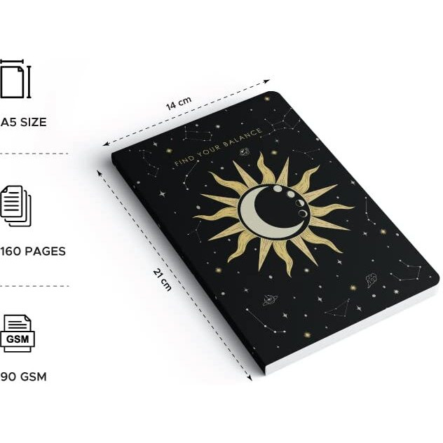 FACTOR NOTES A5 Notebook Ruled | 90 GSM | 160 Pages (Find Your Balance)