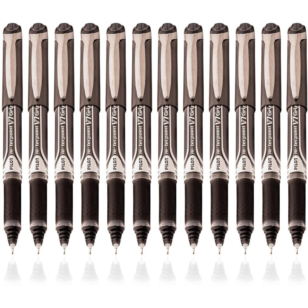 Pilot V7 Grip Black Pen (Pack of 12)