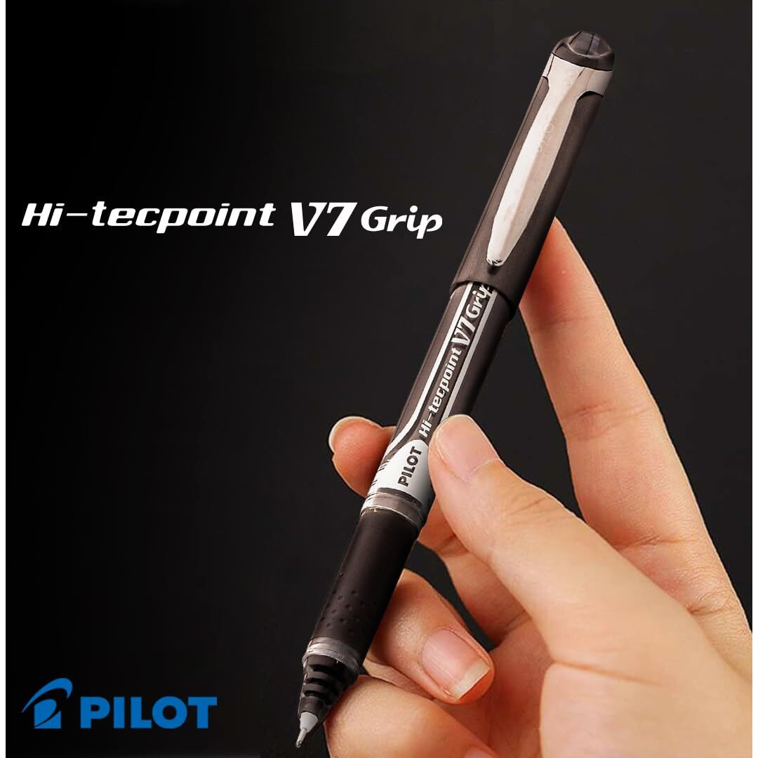 Pilot V7 Grip Black Pen (Pack of 12)