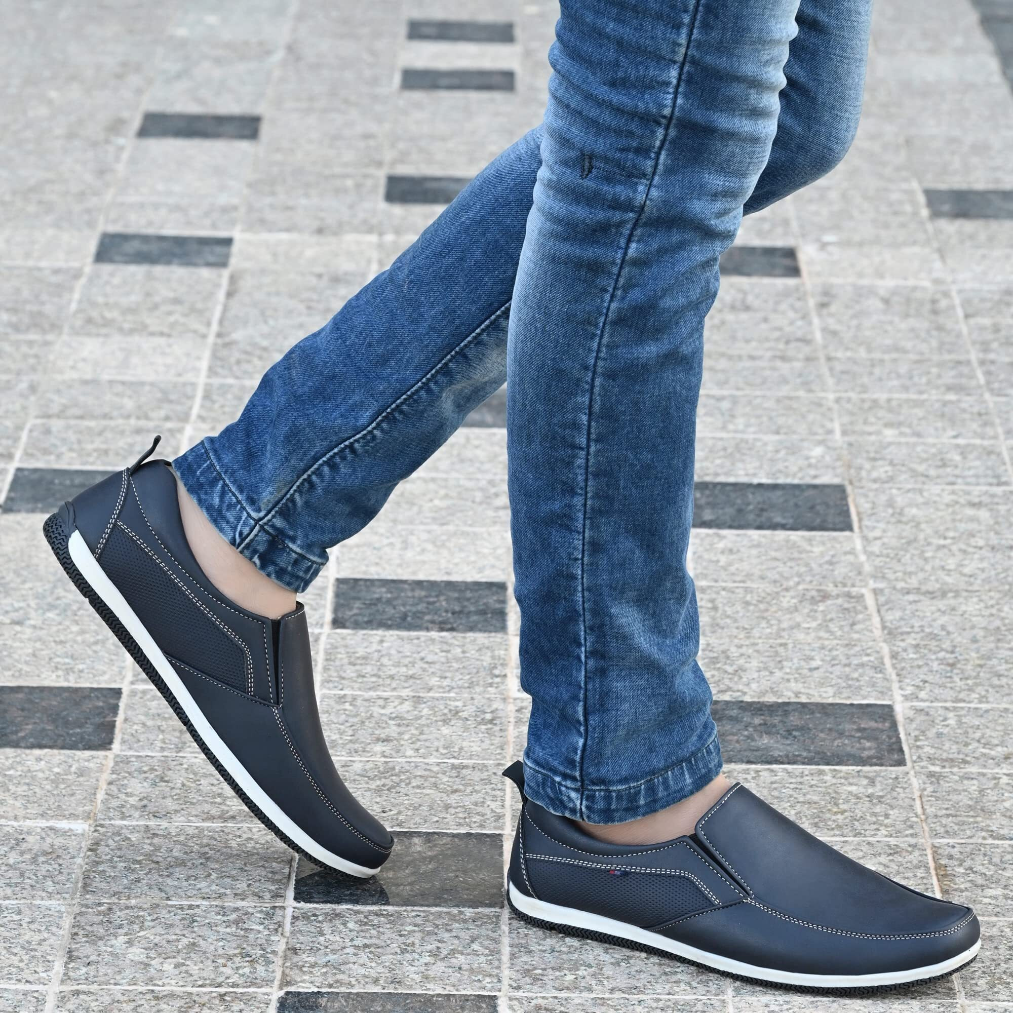 CENTRINO Navy Casual-Men's Shoes-10 UK (5650-01)