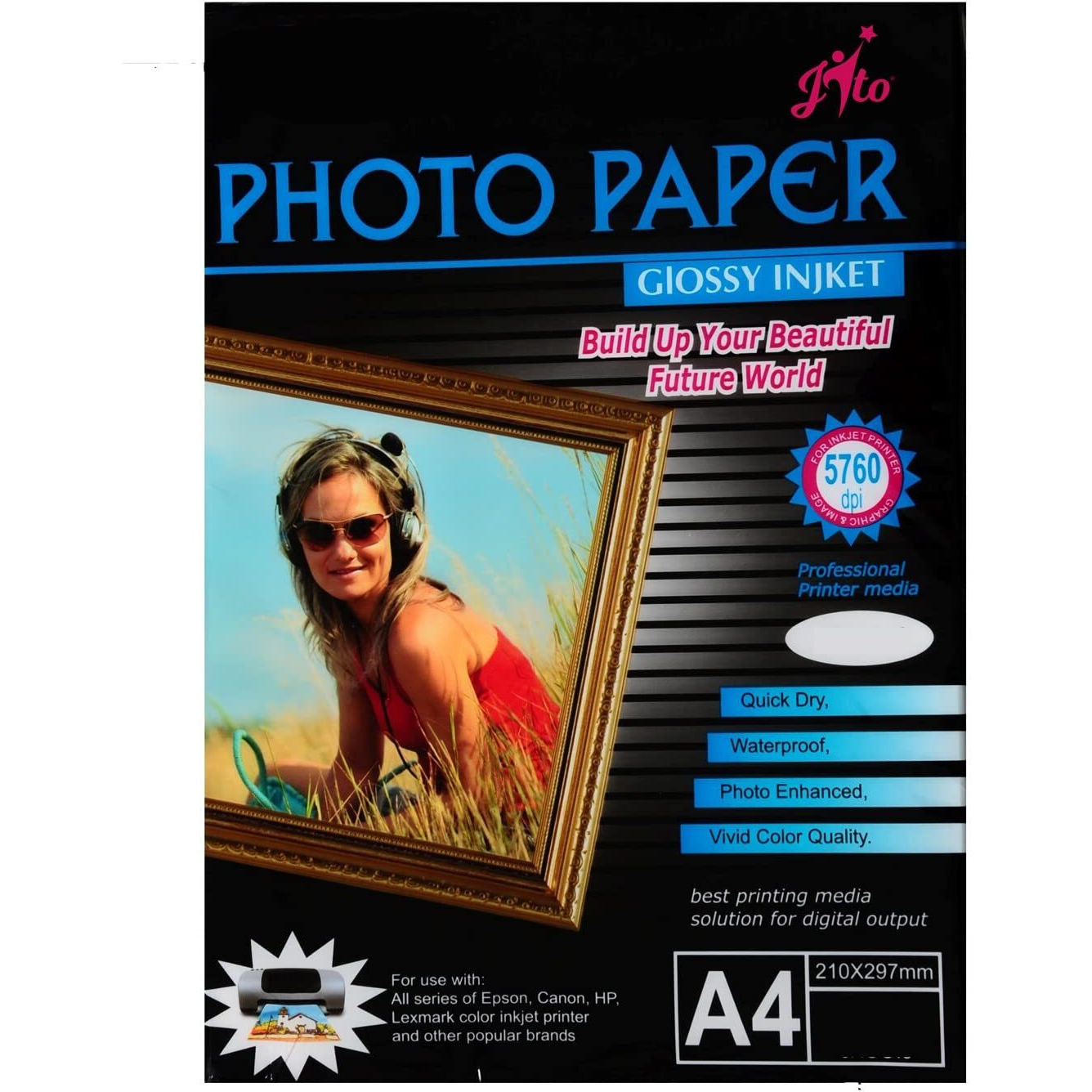 Jito JT 180-20 Glossy Photo Paper, 180 gsm, 40 Sheets A4 Size