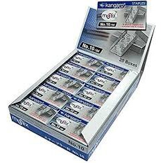 Kangaro Desk Essentials NO. 10-1M Heavy Duty Steel Wire Staple Pin | 1000 Staples | Perfect for Office, Home & School | Pack of 20