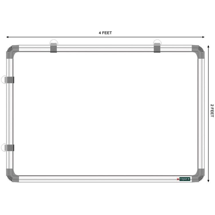 YAJNAS White Board Drywipe 2 feet x 4 feet Non Magnetic Double Sided Whiteboard and Chalkboard, Whiteboard for Kids, White Board for Home Study Room Whiteboard for Office & School