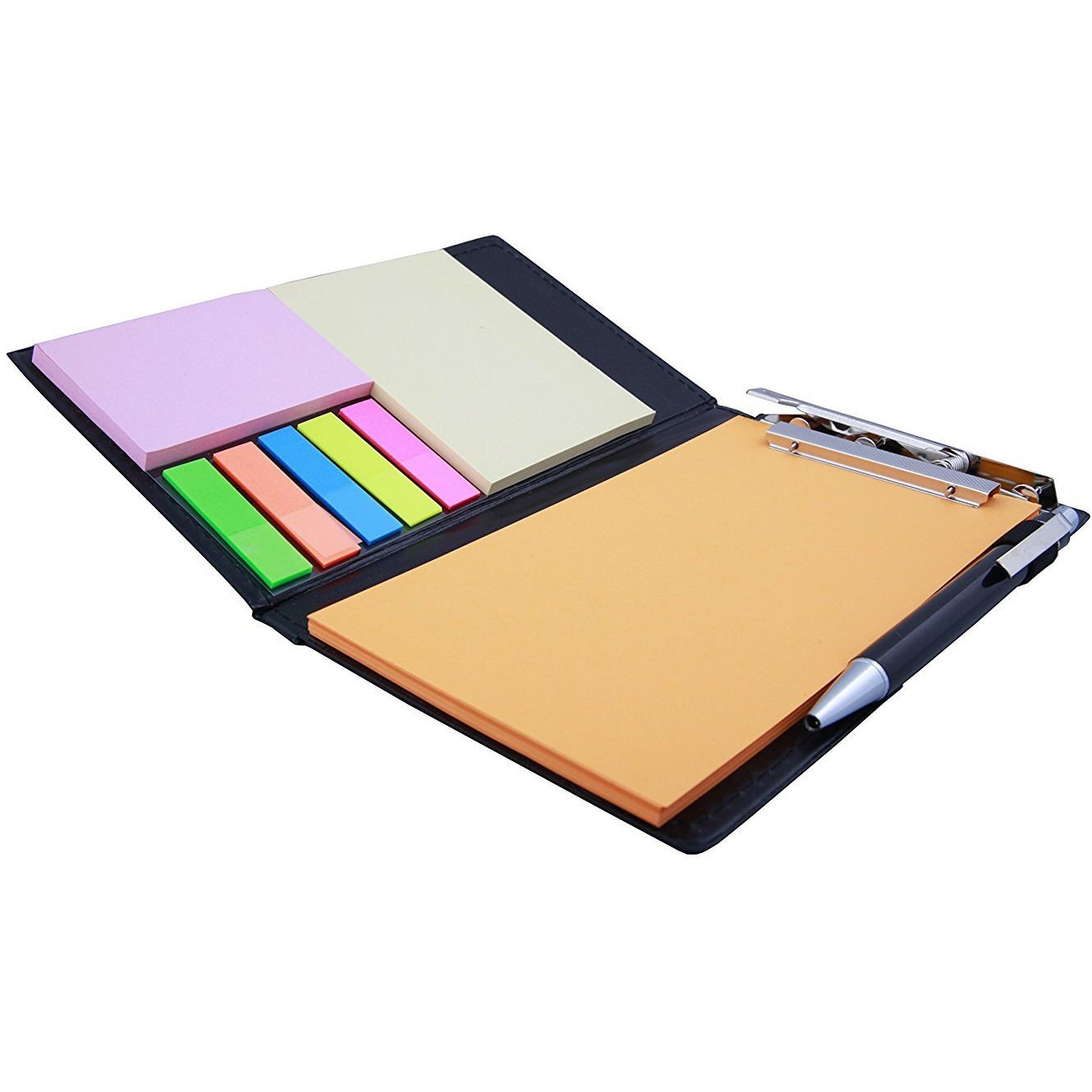 COI Memo Note Pad|Memo Note Book with Sticky Notes & Clip Holder in Diary Style (Orange)