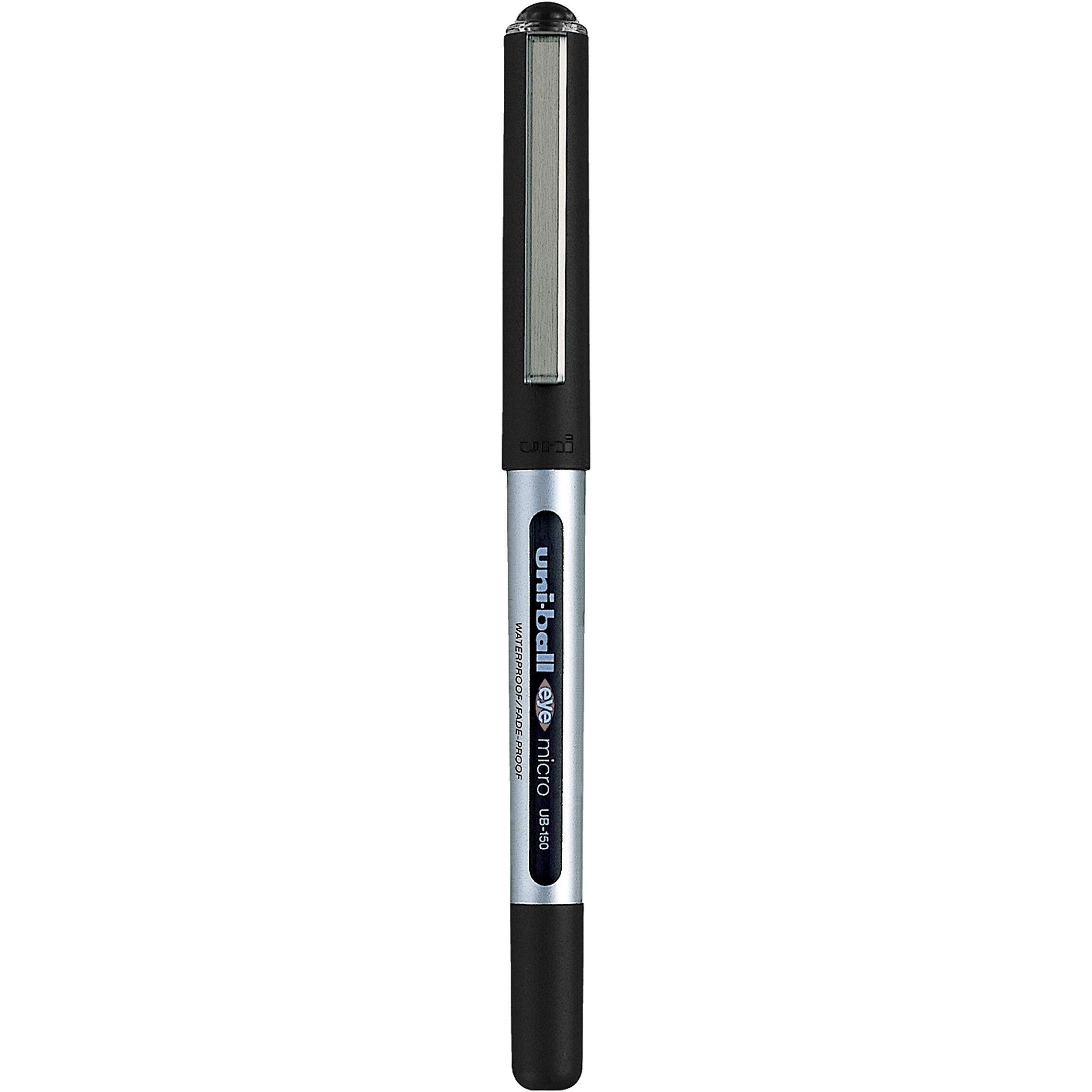 uni-ball Eye UB150 0.5mm Roller Ball Pen | Black Ink, Pack of 12