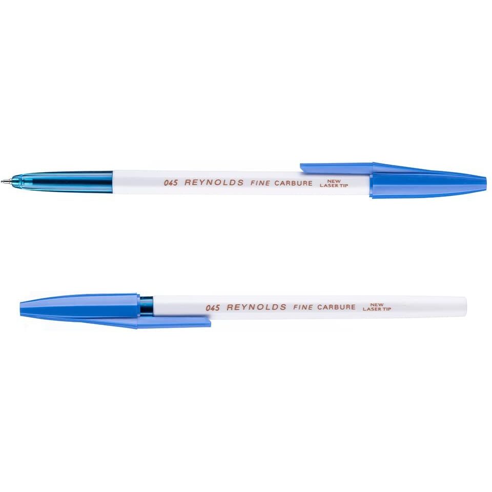 Reynolds 045 - BLUE (PACK OF 10) I Lightweight Ball Pen With Comfortable Grip for Extra Smooth Writing I School and Office Stationery | 0.7mm Tip Size