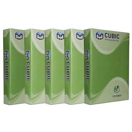 Cubic Multipurpose White Copier Paper 70 GSM - A4 | 500 Papers per Ream | 5 Reams
