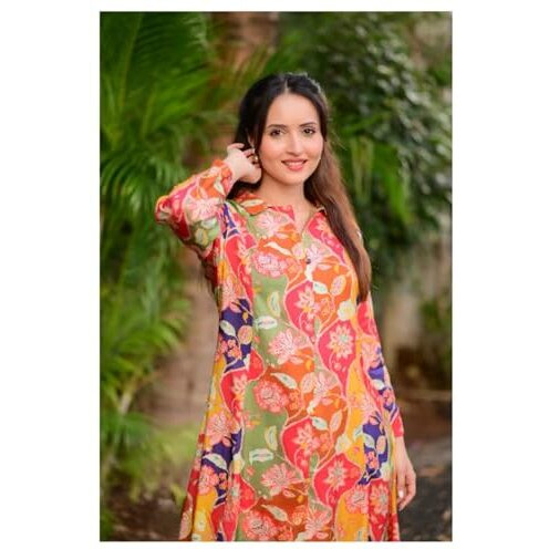 Leriya Fashion Women's Rayon Kurta Set (LF-W2091&TR1051_Multicolor 01_S)