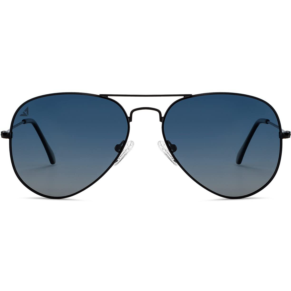 VINCENT CHASE EYEWEAR By Lenskart Aviator | Black Blue Full Rim Pilot Branded Latest And Stylish Sunglasses | Polarization And 100% Uv Protected | Men & Women | Medium | Vc 5158/P