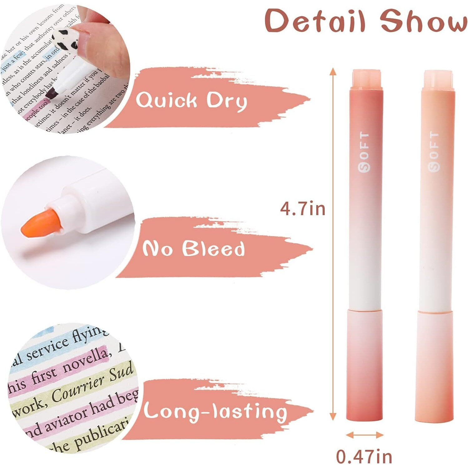 UCRAVO Highlighters Colors, Bible Highlighters and Pens No Bleed, Aesthetic Highlighters with Soft Chisel Tip, Cute Highlighter Pastels, Bible Study Supplies and Aesthetic School Supplies